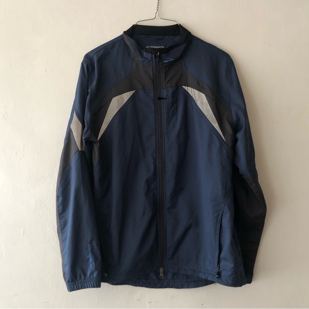 Brooks Running Jacket Womens Small Navy Full Zip